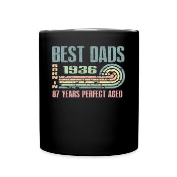 The best fathers were born in 1936, 87 years old, - Full Colour Mug - black - Front