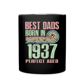 The best fathers were born in 1937, 86 years old, - Full Colour Mug - black - Front