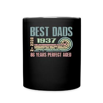The best fathers were born in 1937, 86 years old, - Full Colour Mug - black - Front