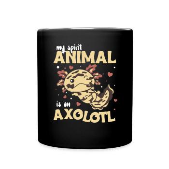 Mon animal spirituel est un axolotl doux axolotl - Mug uni - noir - Devant