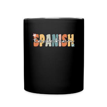 Professeur d’espagnol Groovy Retro Professeur Cadeau - Mug uni - noir - Devant