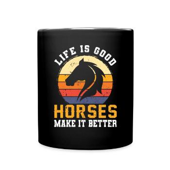 Cool Retro Vintage Cheval Hanovrien Cadeau - Mug uni - noir - Devant