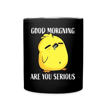 Good morning - Very thin ice saying coffee - Full Colour Mug - black - Front