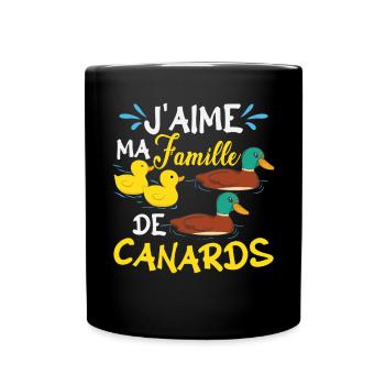 J'aime Ma Famille De Canards - Mug uni - noir - Devant