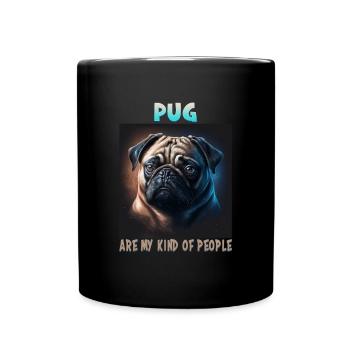 Hunde Spruch Mops Design für Hundeliebhaber - Tasse einfarbig - Schwarz - Vorne
