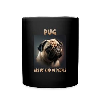 Hunde Spruch Mops Design für Hundeliebhaber - Tasse einfarbig - Schwarz - Vorne