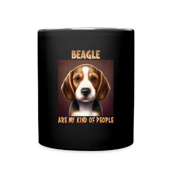 Hunde Spruch Beagle Design für Hundeliebhaber - Tasse einfarbig - Schwarz - Vorne