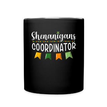 Shenanigans Koordinator Lustiger St. Patricks - Tasse einfarbig - Schwarz - Vorne