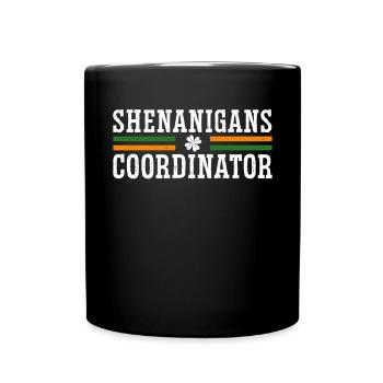Shenanigans Koordinator Lustiger St. Patricks - Tasse einfarbig - Schwarz - Vorne