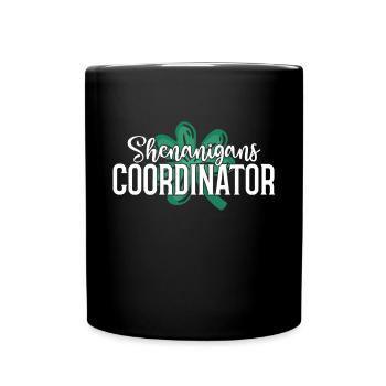 Shenanigans Koordinator Lustiger St. Patricks - Tasse einfarbig - Schwarz - Vorne