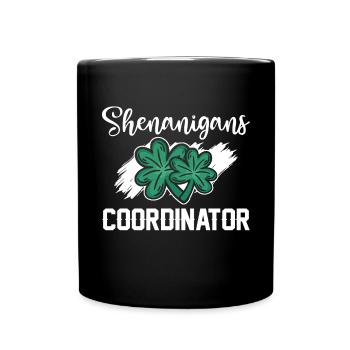 Shenanigans Koordinator Lustiger St. Patricks - Tasse einfarbig - Schwarz - Vorne