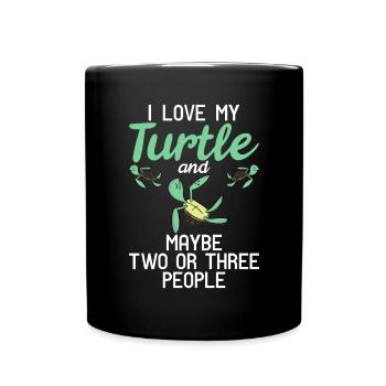Turtle Owner Gift Turtle Lover - Full Colour Mug - black - Front
