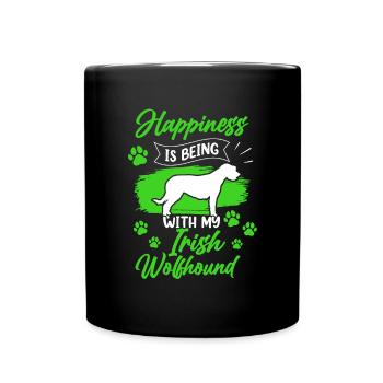Irish Wolfhound rend Ireland Greyhound heureux - Mug uni - noir - Devant