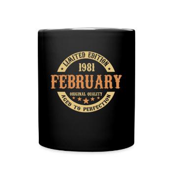 Février 1981 Cadeau d’anniversaire vintage - Mug uni - noir - Devant