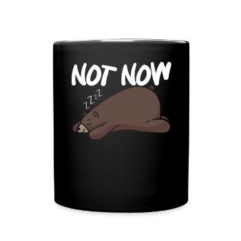 Pas maintenant Ours endormi Amoureux de la faune Ours animal - Mug uni - noir - Devant