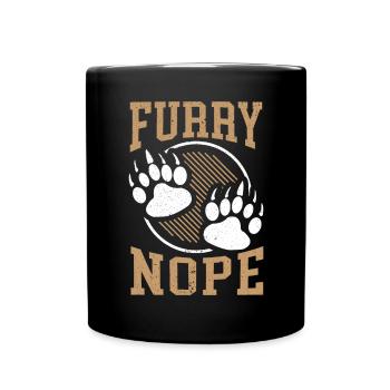 Furry Nope Bear Lover Wildlife Animal Bear - Full Colour Mug - black - Front