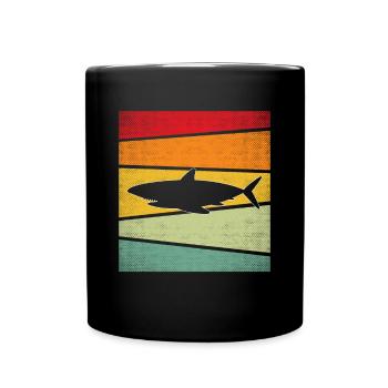 Shark Retro - Full Colour Mug - black - Front