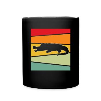 Krokodil Retro - Tasse einfarbig - Schwarz - Vorne