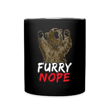 Furry Nope Bear Lover Wildlife Animal Bear - Full Colour Mug - black - Front