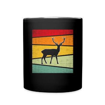 Hirsch Retro - Full Colour Mug - black - Front