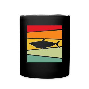Shark Retro - Full Colour Mug - black - Front
