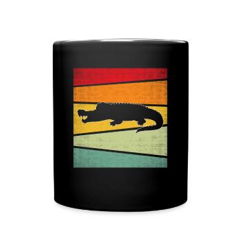 Krokodil Retro - Tasse einfarbig - Schwarz - Vorne