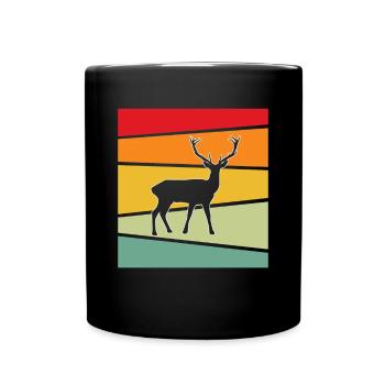 Hirsch Retro - Full Colour Mug - black - Front