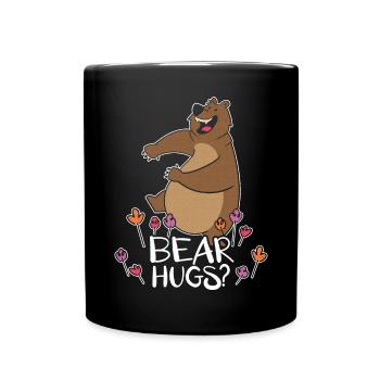 Bear Hugs Bear Lover Wildlife Animal Bear - Full Colour Mug - black - Front