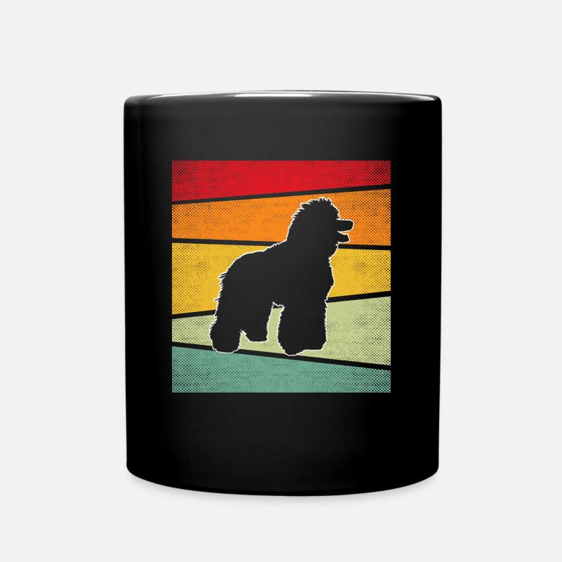 Pudel Retro - Tasse einfarbig - Schwarz