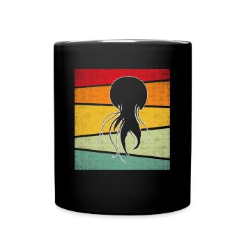 Jellyfish Retro - Full Colour Mug - black - Front