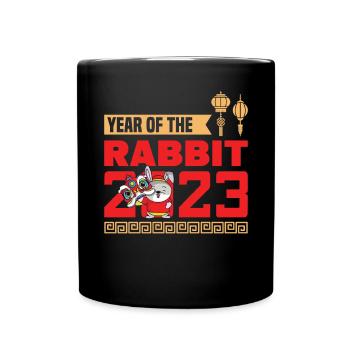 Année du Lapin 2023 - Mug uni - noir - Devant