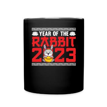 Année du Lapin 2023 - Mug uni - noir - Devant