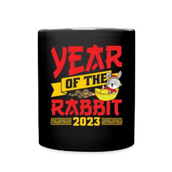 Année du Lapin 2023 - Mug uni - noir - Devant