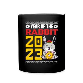 Année du Lapin 2023 - Mug uni - noir - Devant