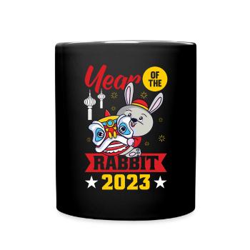 Année du Lapin 2023 - Mug uni - noir - Devant