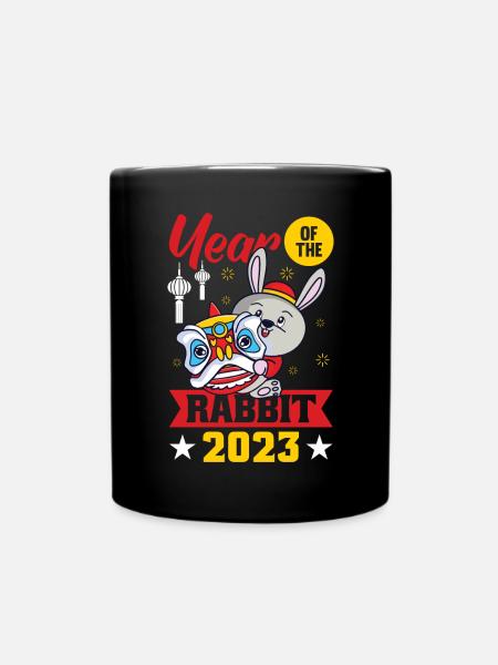 Jahr Des Kaninchens 2023 - Tasse einfarbig - Schwarz