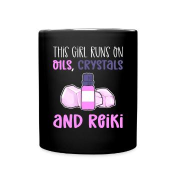 Cette fille marche avec des huiles, des cristaux - Mug uni - noir - Devant