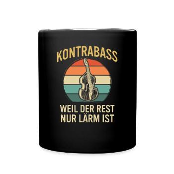 Kontrabass Kontrabassspieler Kontrabassist - Tasse einfarbig - Schwarz - Vorne