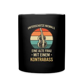 Kontrabass Kontrabassspieler Kontrabassist - Tasse einfarbig - Schwarz - Vorne