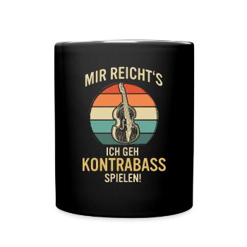 Kontrabass Kontrabassspieler Kontrabassist - Tasse einfarbig - Schwarz - Vorne