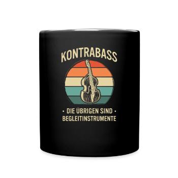 Kontrabass Kontrabassspieler Kontrabassist - Tasse einfarbig - Schwarz - Vorne