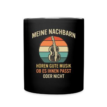Kontrabass Kontrabassspieler Kontrabassist - Tasse einfarbig - Schwarz - Vorne