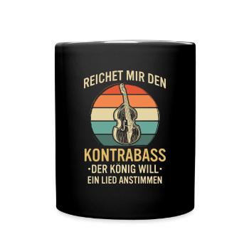 Kontrabass Kontrabassspieler Kontrabassist - Tasse einfarbig - Schwarz - Vorne