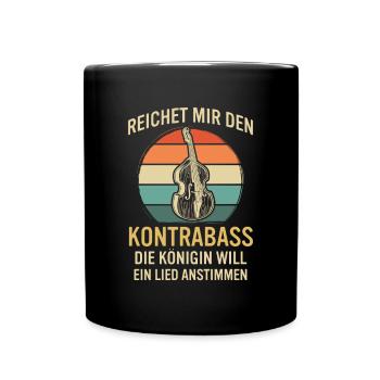 Kontrabass Kontrabassspieler Kontrabassist - Tasse einfarbig - Schwarz - Vorne