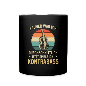 Kontrabass Kontrabassspieler Kontrabassist - Tasse einfarbig - Schwarz - Vorne