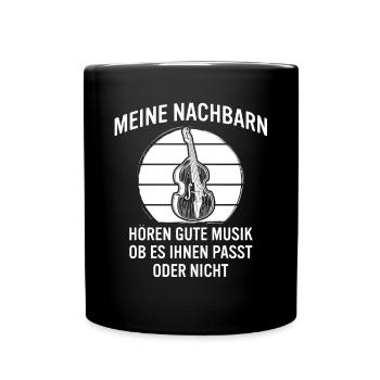 Kontrabass Kontrabassspieler Kontrabassist - Tasse einfarbig - Schwarz - Vorne