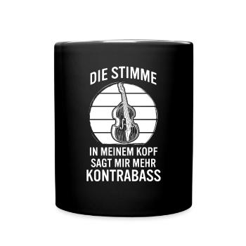 Kontrabass Kontrabassspieler Kontrabassist - Tasse einfarbig - Schwarz - Vorne