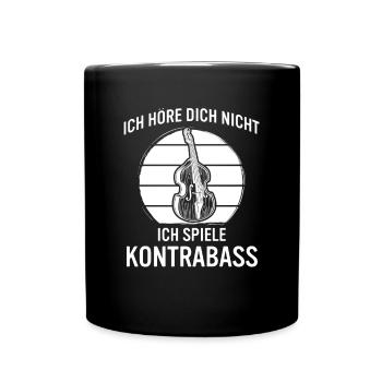 Kontrabass Kontrabassspieler Kontrabassist - Tasse einfarbig - Schwarz - Vorne