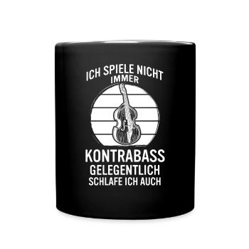 Kontrabass Kontrabassspieler Kontrabassist - Tasse einfarbig - Schwarz - Vorne