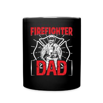 Firefighter Dad Fire Brigade - Full Colour Mug - black - Front